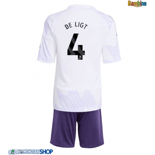 Maglie da calcio Manchester United Matthijs de Ligt #4 Seconda Maglia Bambino 2025-26 Manica Corta + Pantaloni corti)